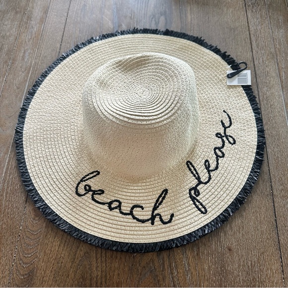 Accessories - Beach Please Frayed Edge Straw Floppy Hat
